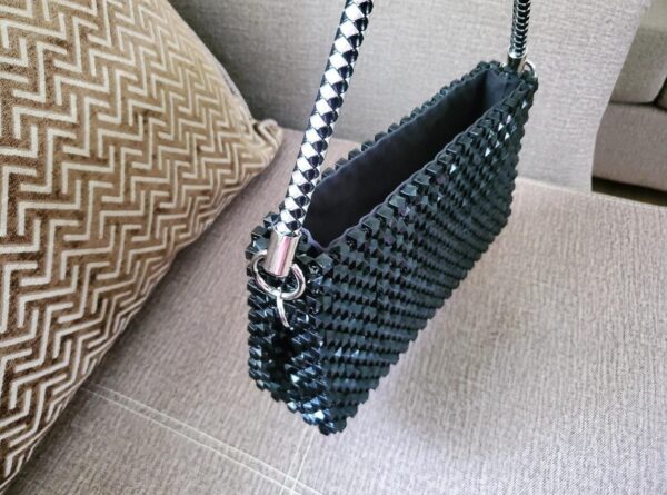 LEATHER HANDLE BLACK BAG